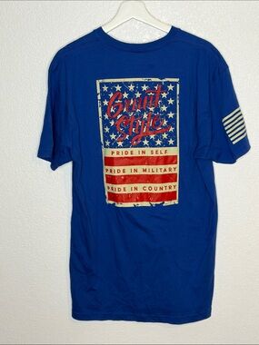 Grunt Style Blue Stars & Bars American Flag Graphic Tee Size Large NWT